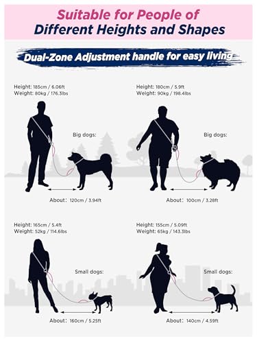 Hands Free Dog Leash (5.9-10.1 FT Black)