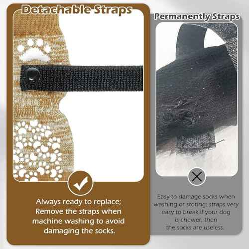 6PCS Anti Slip Dog Socks to Prevent Licking Paws (XX-large (6 Count) / Beige)