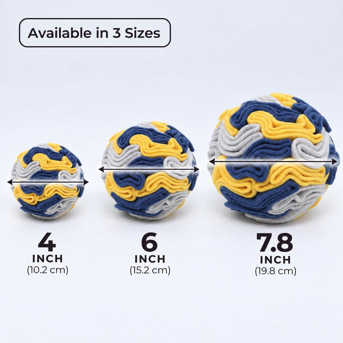 Snuffle Ball for Dogs (Navy&Yellow / Large)