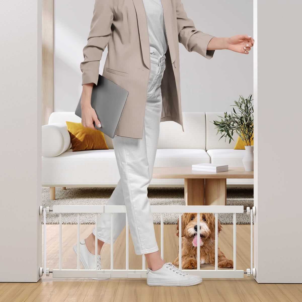 Dog Gate Indoor (18-45''W*14''H / White)