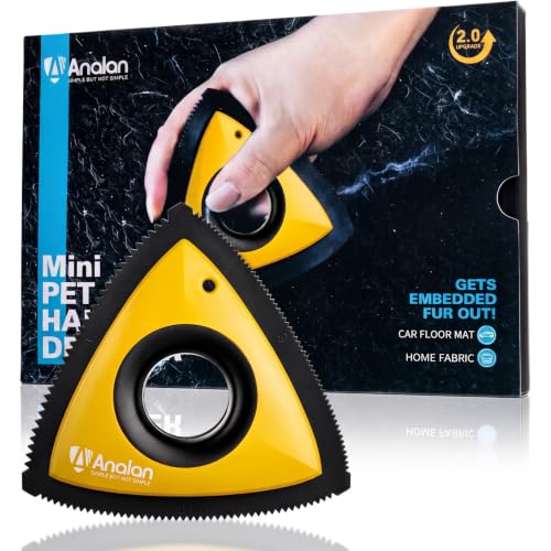 Mini Pet Hair Remover for Car Detailing Dog Hair Tool Brush (Yellow)