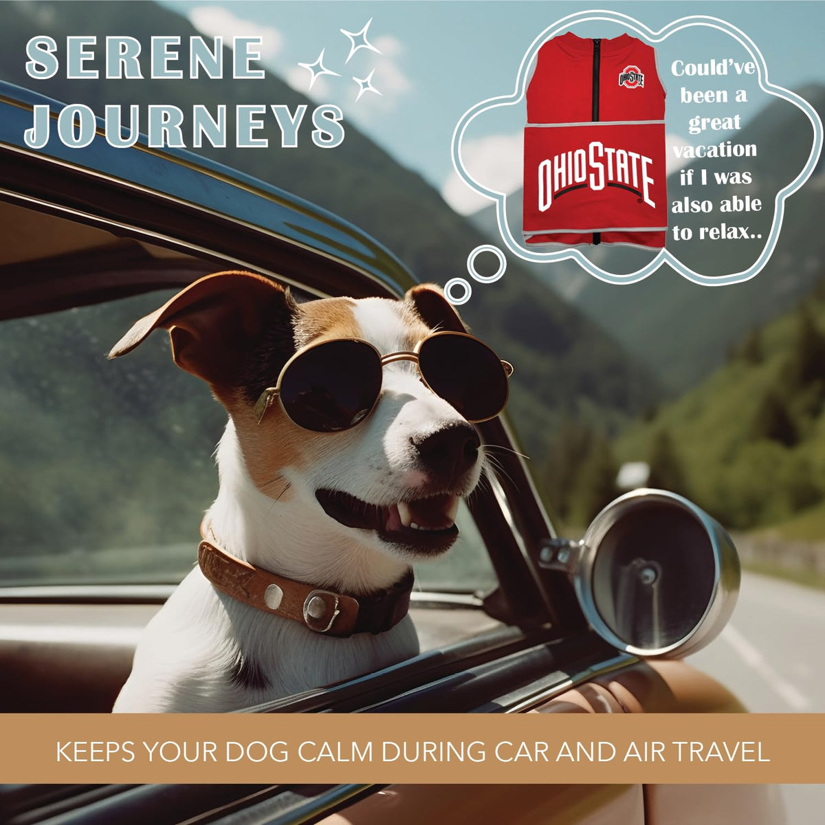 NCAA Ohio State Buckeyes Dog Anxiety Shirt Calming Soothing Vest (Large / Ohio State Buckeyes)