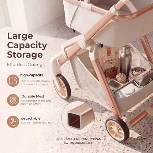 All Terrain Pet Stroller for Small Medium Dogs & Cats (Beige / Small)