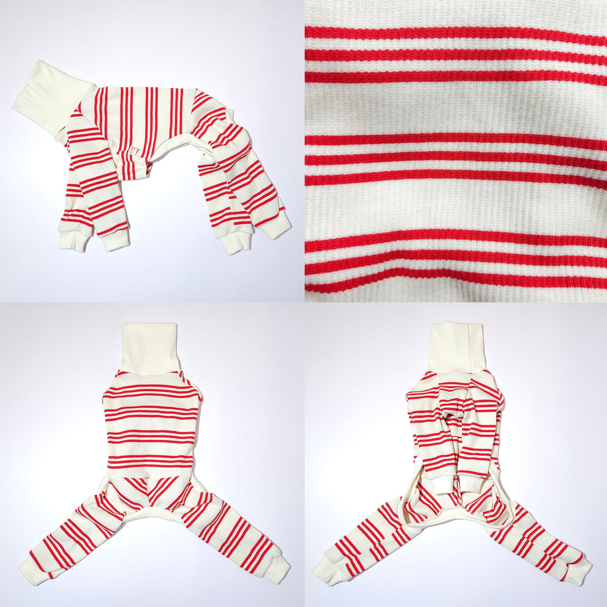 D Doggy Star Italian Greyhound Clothes Soft Stretchy Onesie Refined Stripe Outfit Whippet for Dog Coat (2XL / Onesie Red Stripe)