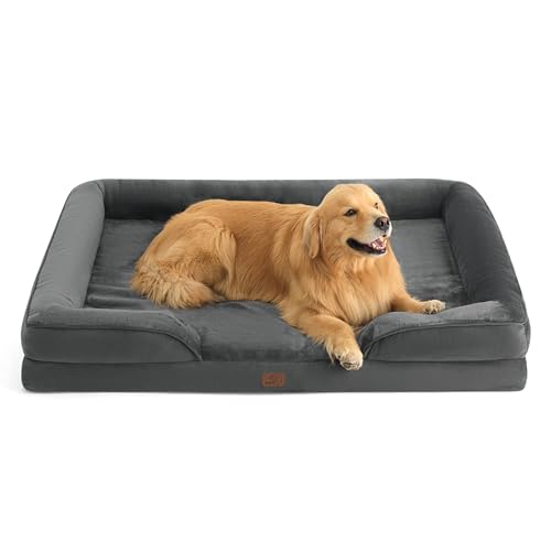 Orthopedic XXL Dog Bed Extra Large Washable Original Design (Dark Grey / 52"l X 41"w X 8"th)