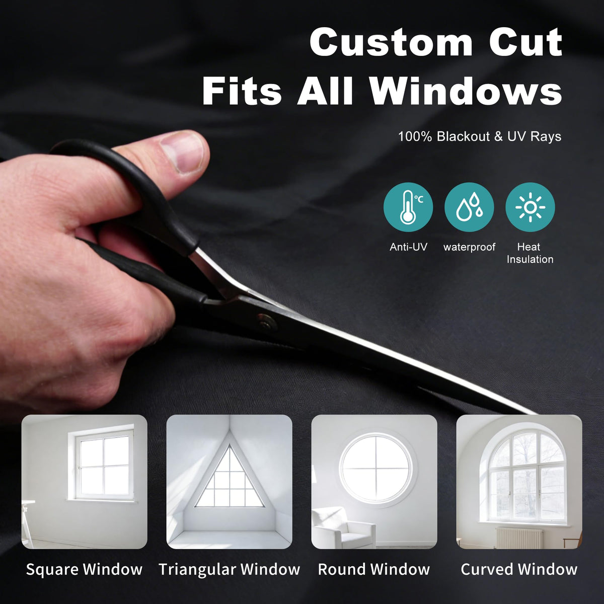 100% Blackout Curtains for Bedroom (57"W x 79"H)