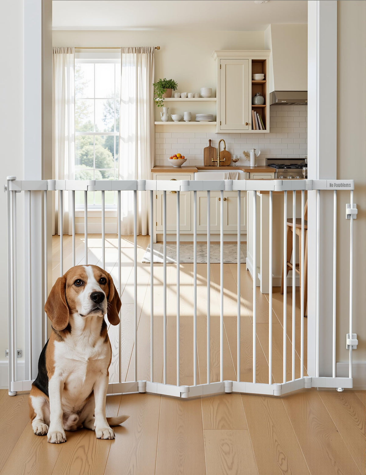 Retractable Safety Gate (White / 51" Wide, 30" Tall)