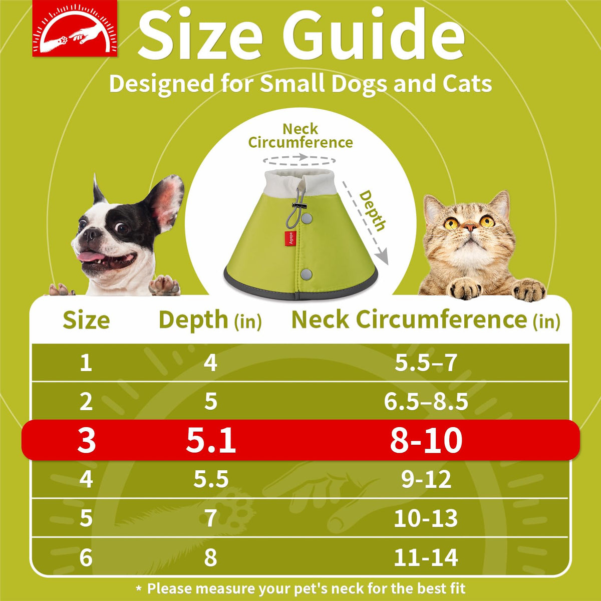 Soft Dog Cone for Small Dogs & Cats (Green (Small Dogs Cone) / 3 (Neck:8"-10"))