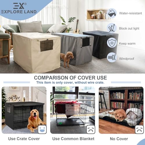 Dog Crate Cover (Black / 137 cm L x 94 cm W x 114 cm H)