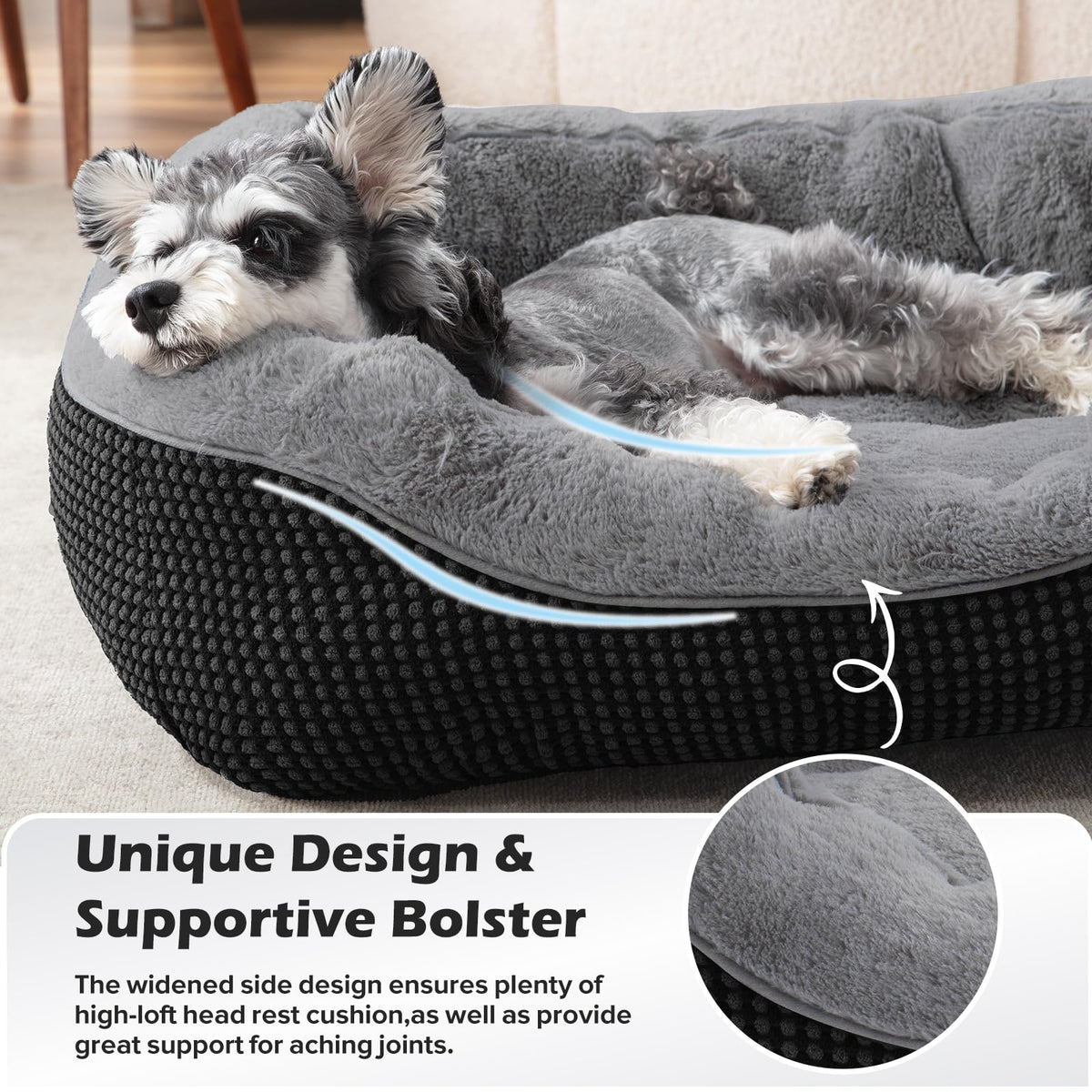 XL Dog Beds Large Sized Dog (XL (42"x30"x8") / Black)