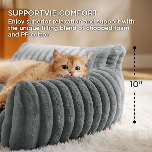 ComfyFleece® Shown on TV Dog Couch for Medium Dogs (36x27x10" / Warm Grey)