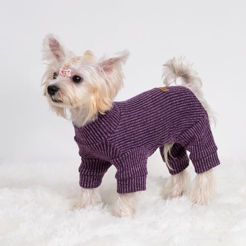 Mock Neck Knitted Dog Pajamas (X-Large / Purple)