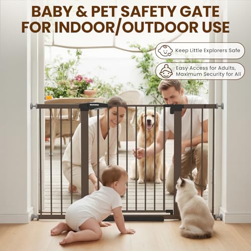 Baby Gate Extra Wide (Brown / 29.7-51"W x 30"H)
