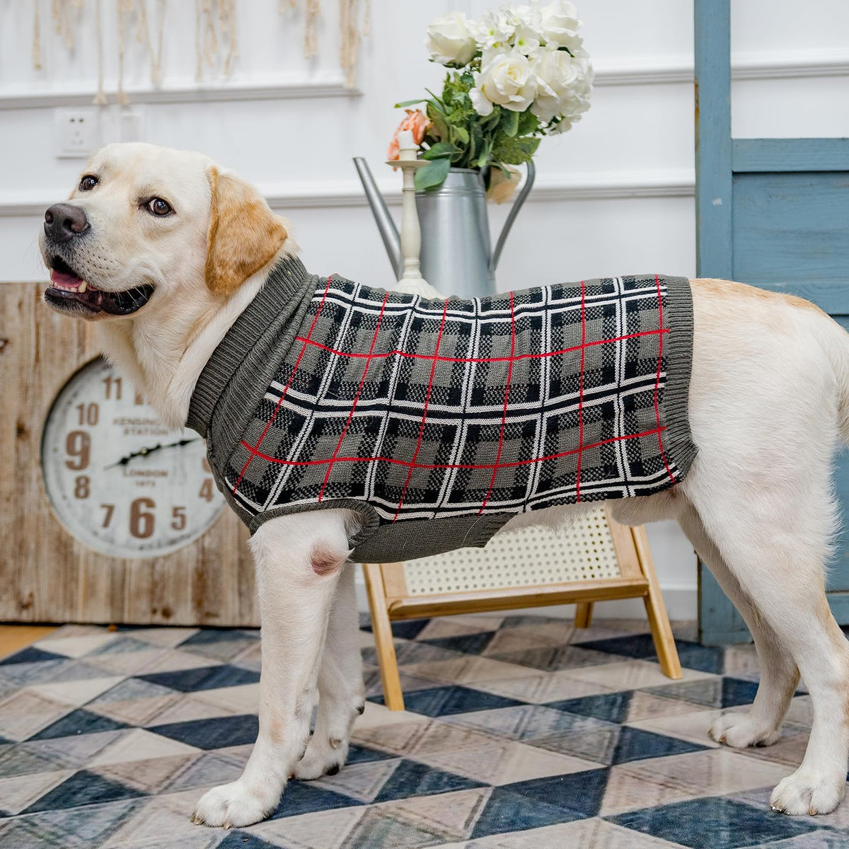Dog Sweaters for Large Medium Small Dogs (XL - Chest 30", Back 24" / Grey)