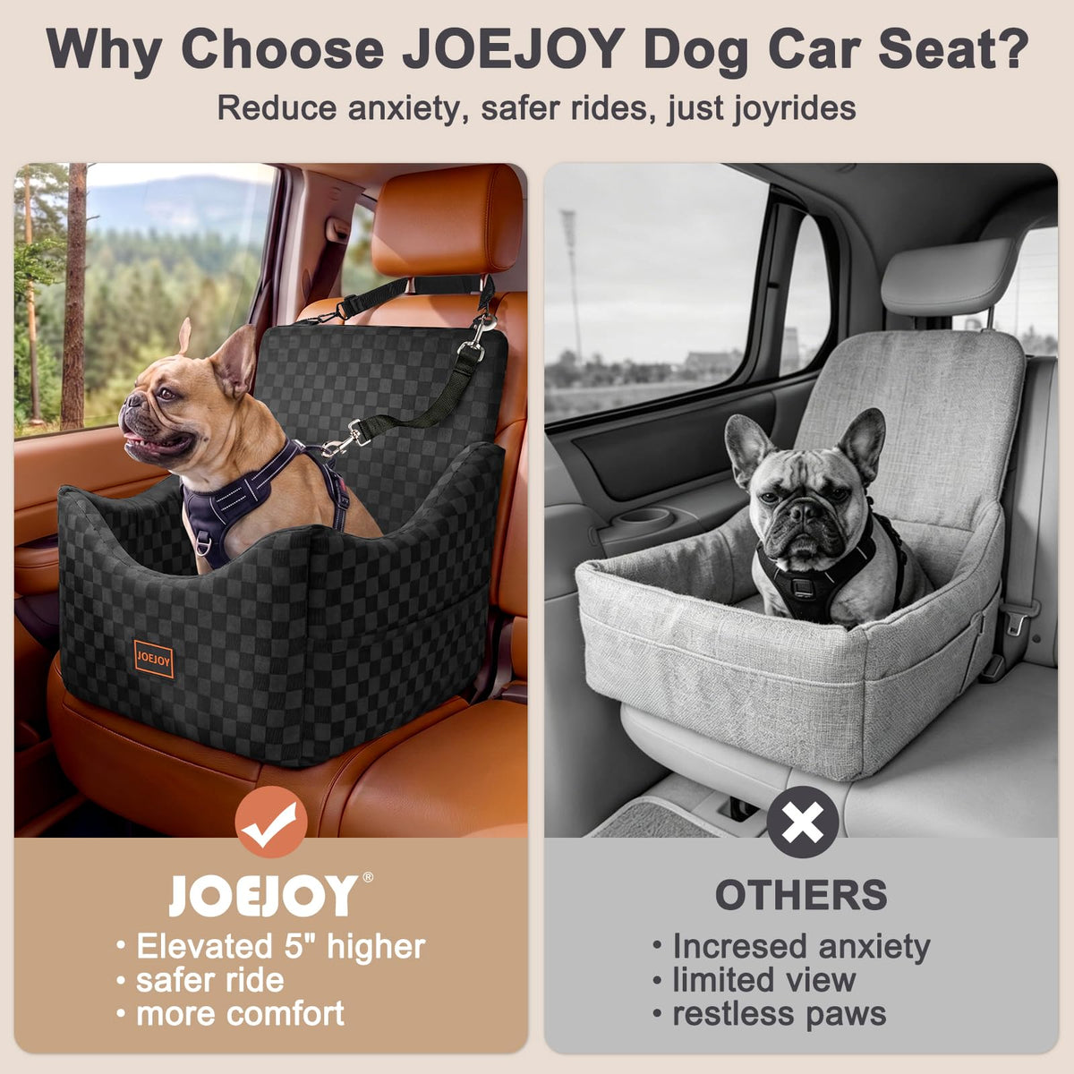 Elevated Dog Car Seat for Small (Medium / Black)