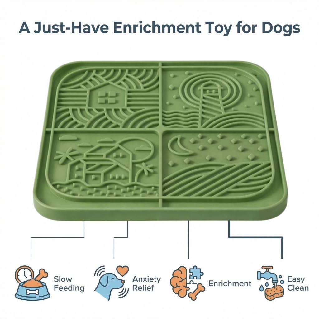 Dog Lick Mat with Suction Cups (Green)