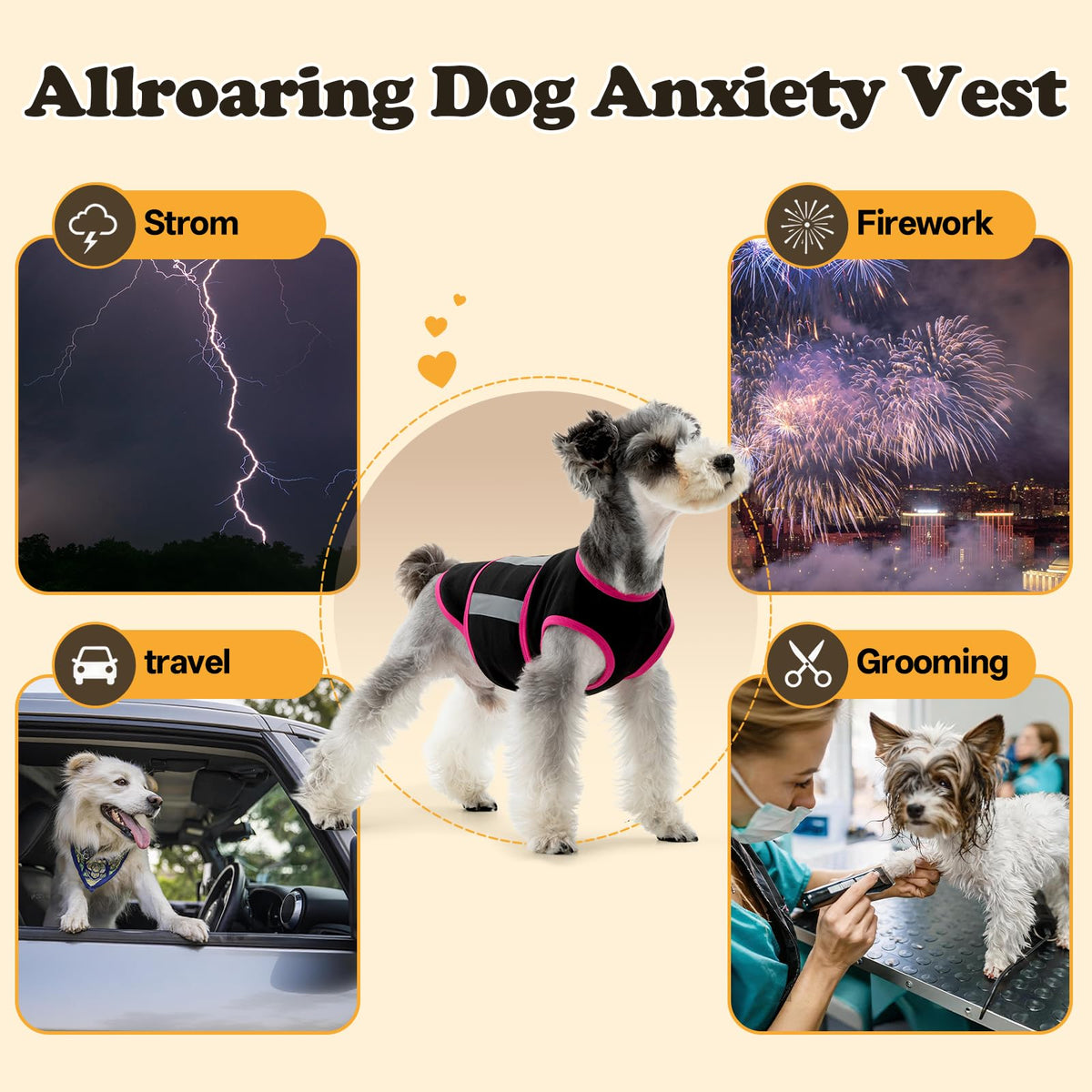 Dog Calming Shirt Soft Anti (Black / X-Large)