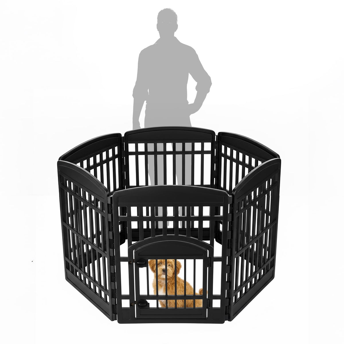 6 Panel Dog Playpen (6 Panel - 34" H / Black)