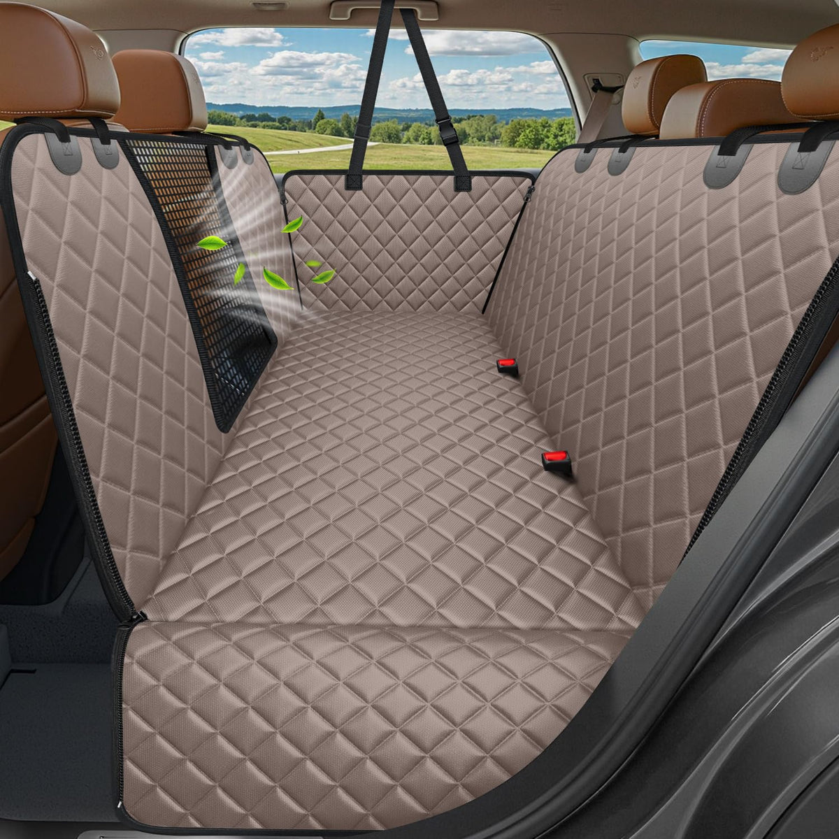 4 in 1 Dog Seat Cover for Full (Khaki / X-Large)