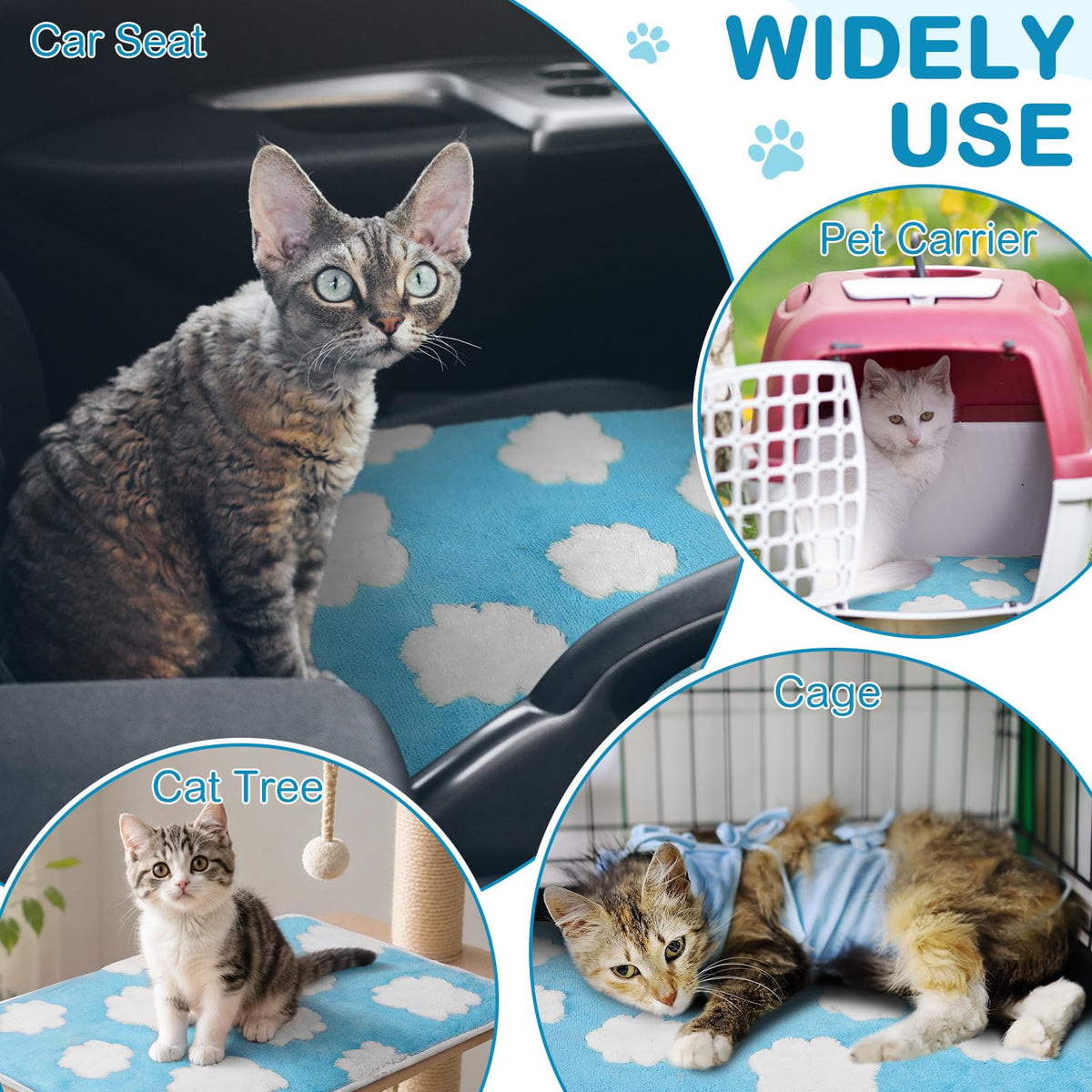 4 Pack Self Heating Cat Pad Self Warming Dog Mat (16 x 20 Inches)