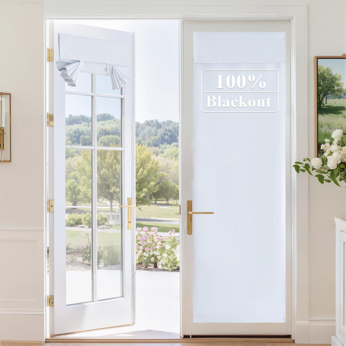 100% Blackout Door Curtains (White / 30"W x 80"L (Pack of 1))