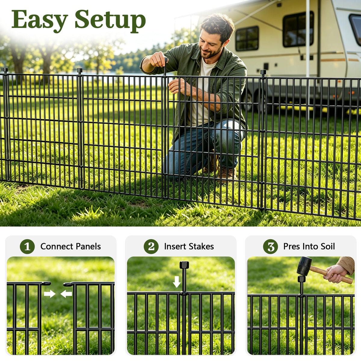 No Dig Garden Fence Outdoor for Yard (40 in(H) X 11.8 ft(L))