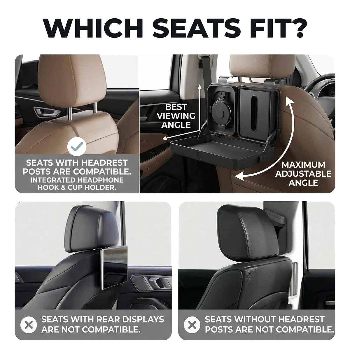 Car Back Seat Tray Table (Folding Storage Box)