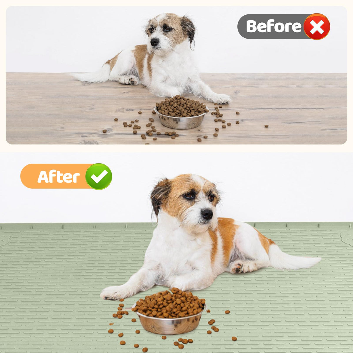 Dog Food Mat 57''x40'' Extra Large Dog Mat for Food and Water (57"L x 40"W / Green)