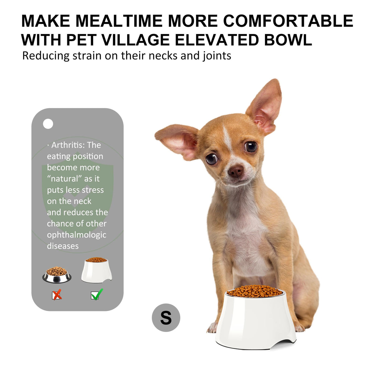 Dog Bowls Cone Friendly Non Slip Single Dog Bowl with Stainless Steel Inner (Small(1 Cup) / White)