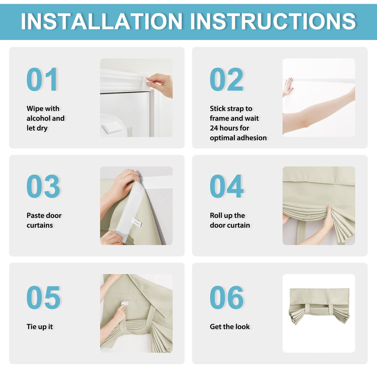 Blackout Door Curtain for Patio Front Tricia French Door Window (Light Beige / 30"W x 69"L (Pack of 1))