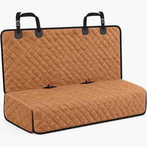 Dog Car Seat Cover for Back Seat (Tan / Medium (52" W x 49" L))
