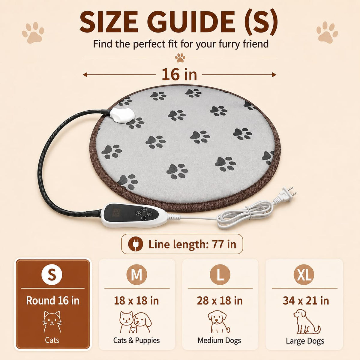 Cat Heating Pad (16.0"L x 16.0"W)
