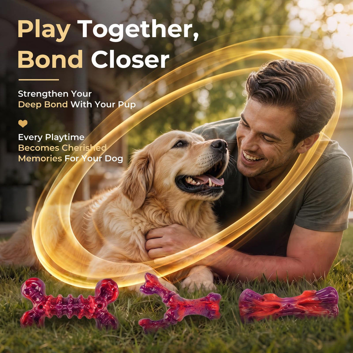 6-Pack Multi-Flavored Tough Dog Chew Toys for Aggressive Chewers