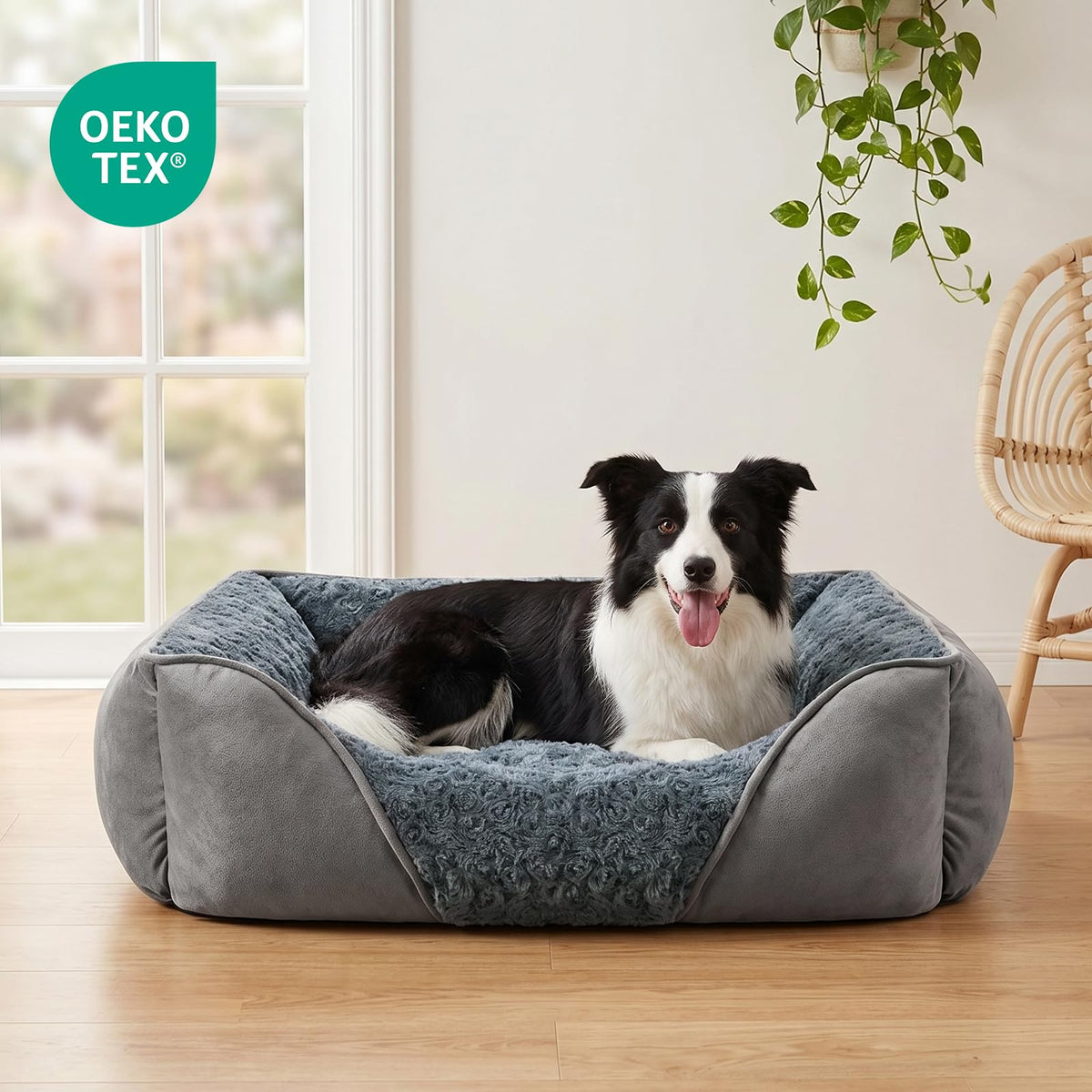 Rectangle Washable Orthopedic Dog Bed for Small (S(20"x 19"x 6") / Grey)