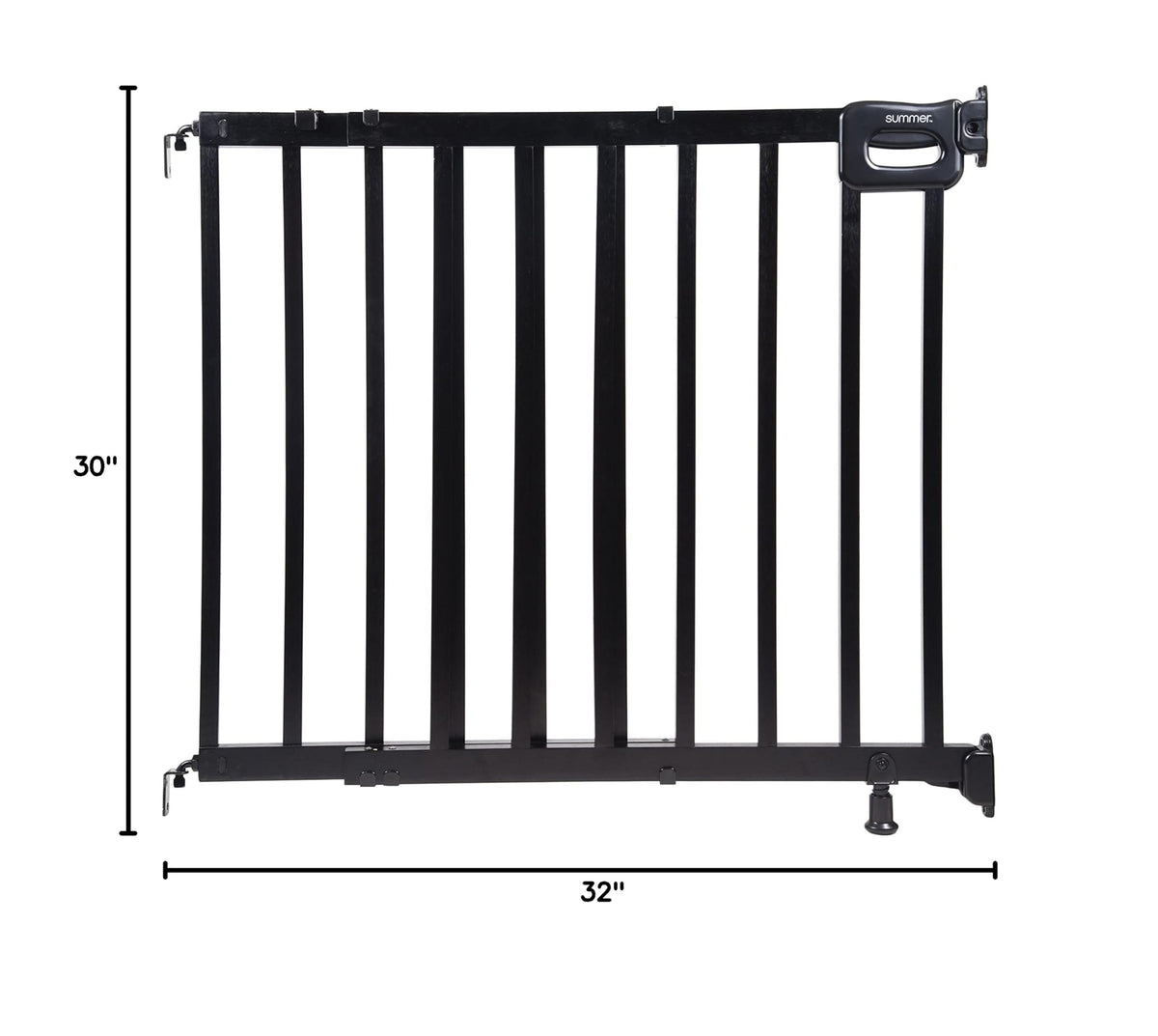 Summer Infant Deluxe Stairway Simple to Secure Safety Pet and Baby Gate (Black Wood)