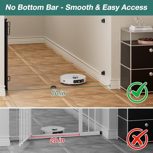 Retractable Baby Gate for Stairs (Black / 72" Wide x 34" Tall)