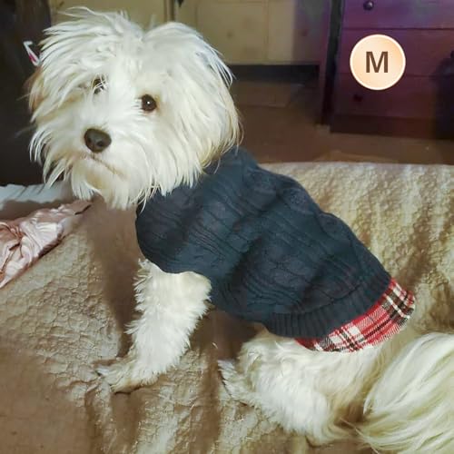 Dog Sweater for Small Dogs Turtleneck Thick Knit Pullover (Medium (7-13lbs) / 4# Navyblue)