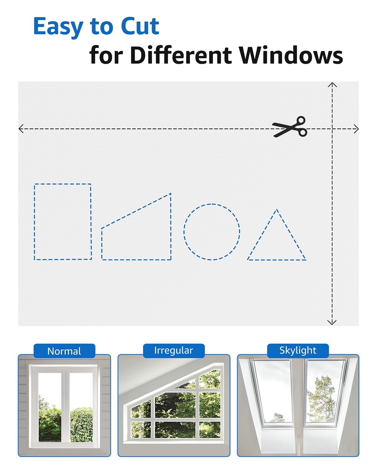 Blackout Curtains Portable 34”x58” No Drill Black Out Window Cover (White / 34"W x 58"L (Pack of 1))