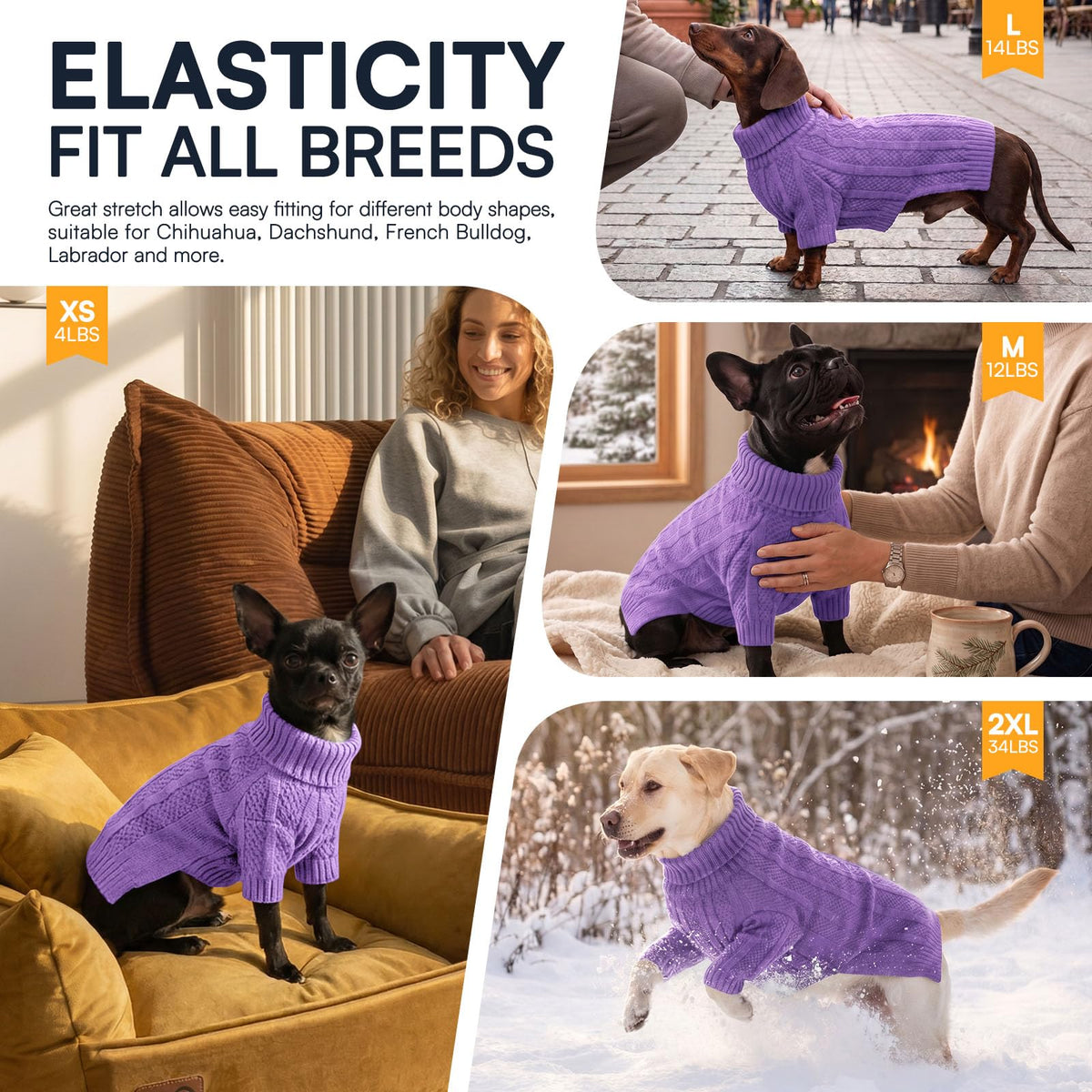 XL Dog Sweater (X-Large / Purple)