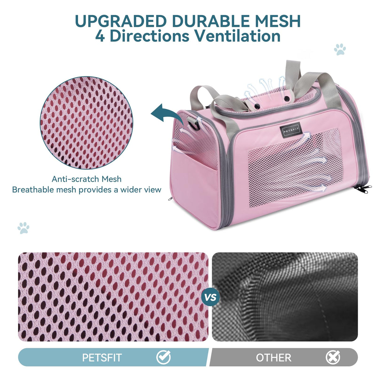 Cat Carrier for Large Cats (19.7"L x 13.0"W x 13.0"H / Pink)