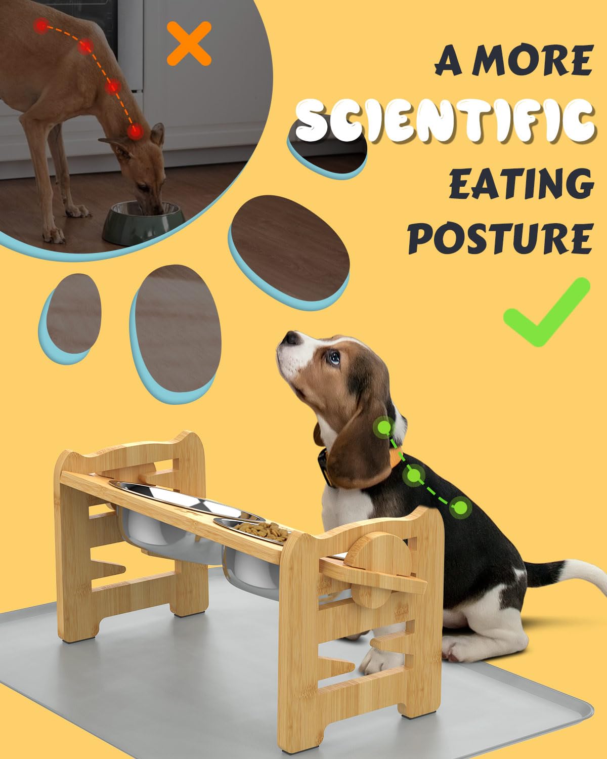 Elevated Dog Bowls (Bamboo / Small)