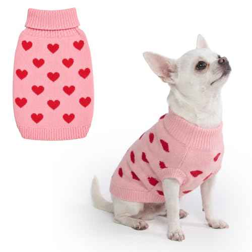 Knit Dog Sweater (Hearts / Medium)