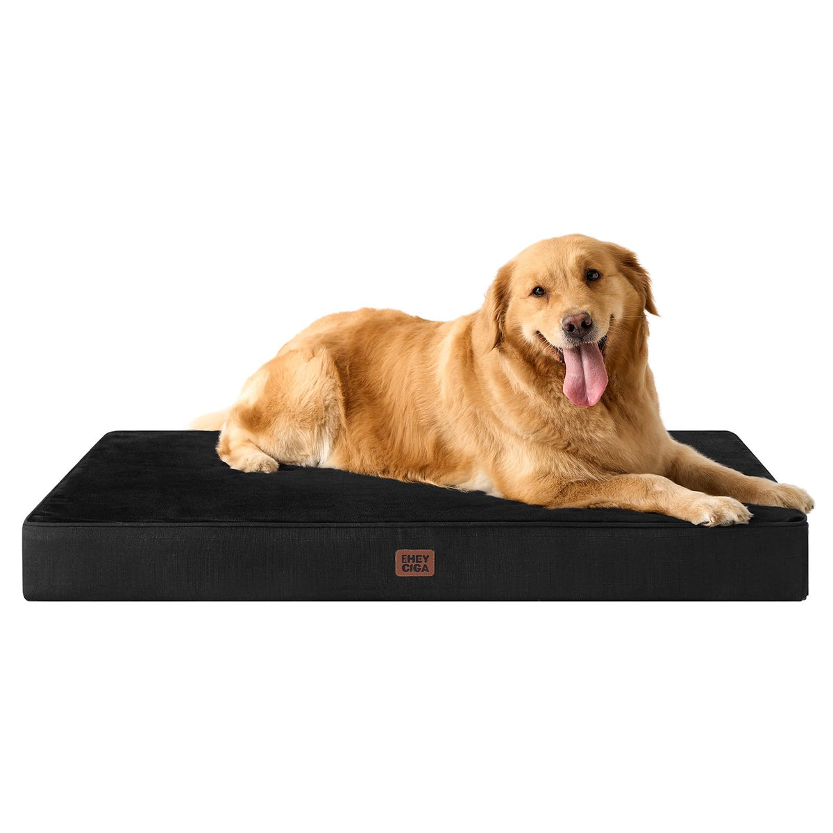 XL Memory Foam Dog Crate Bed Washable (Black / 41*27*3.5 Inches)