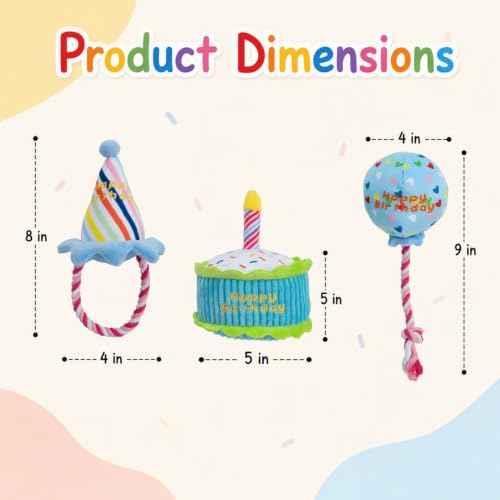 Squeaky Hide and Seek Dog Toys for Small and Medium Dogs (Birthday Set)