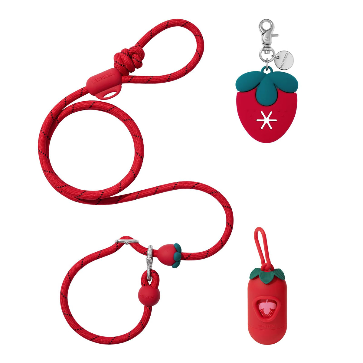 Hands Free Dog Leash (Strawberry Red)