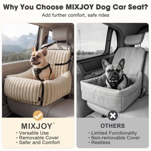6-in-1 Dog Car Seat for Small/Medium Dogs up to 23 lbs, Brown (Brown)
