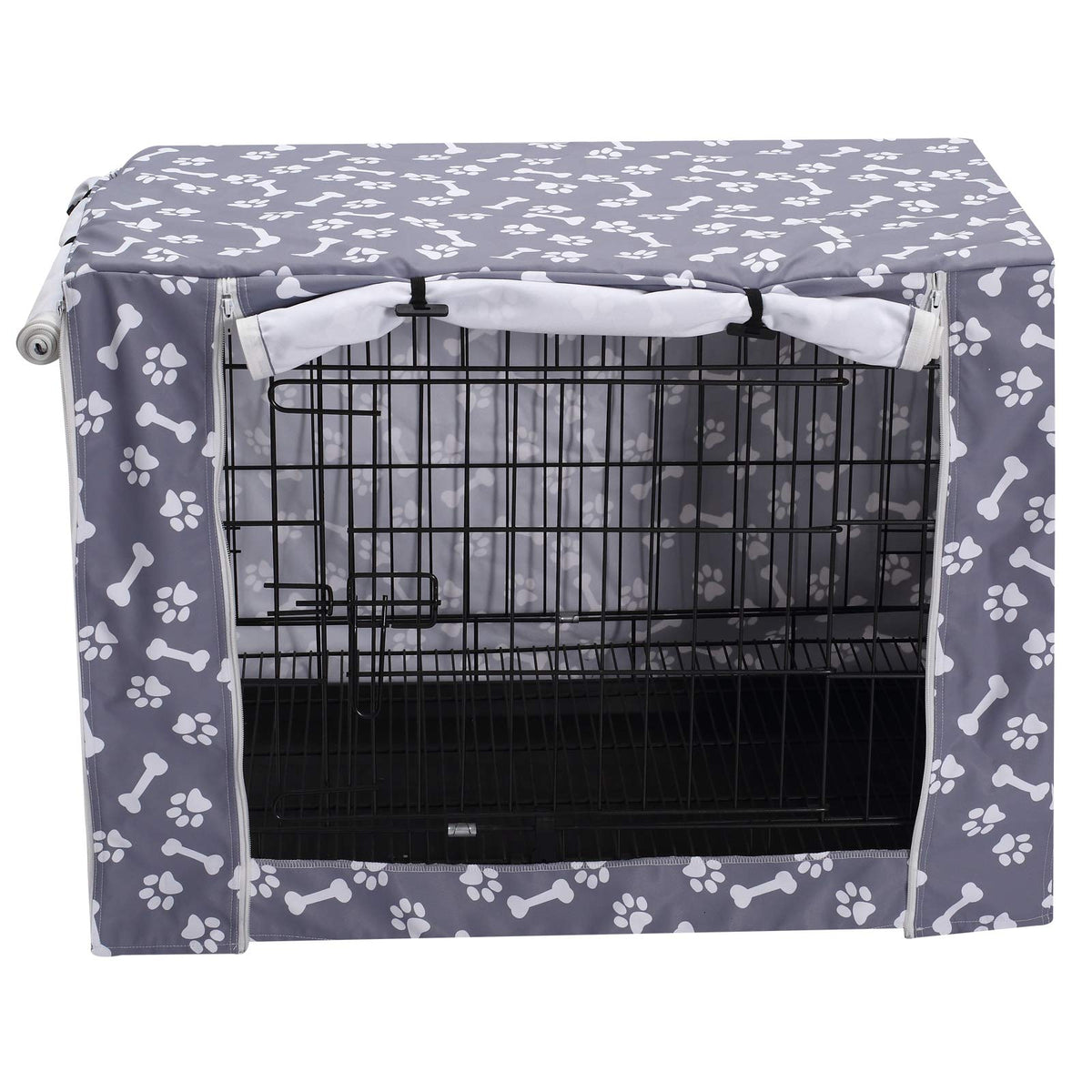 Dog Crate Cover Durable Polyester Pet Kennel Cover Universal Fit for Wire Dog Crate (30.0"L x 19.7"W x 21.0"H / Sky Gray)