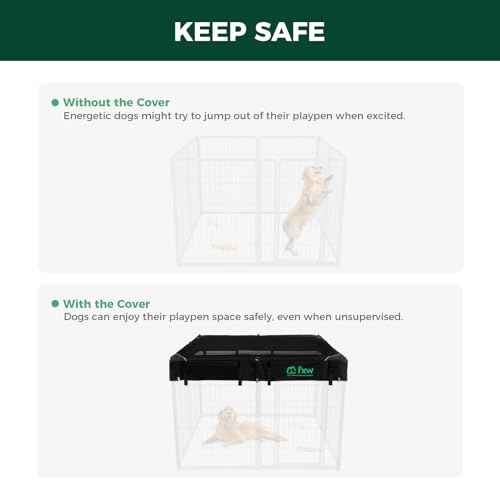 Homeplus Indoor Dog Playpen with Mesh Top Cover (White / 40"H)