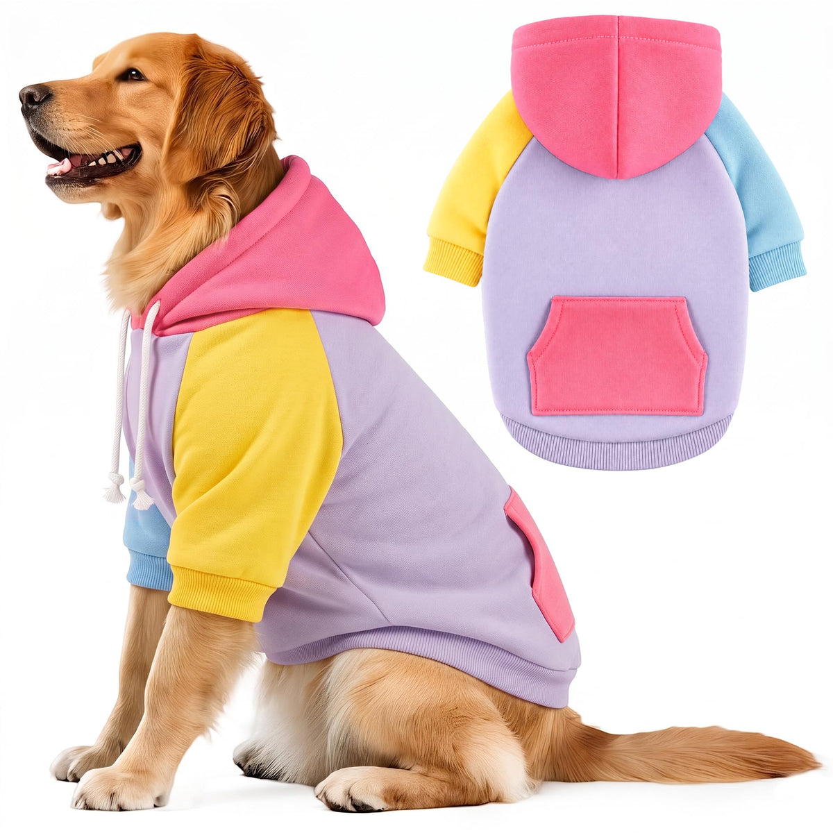 Dog Basic Hoodie Soft Dog Clothes Cold Weather Sweaters for Medium Large Dogs Cozy Fabric Warm Sweatshirt with Leash Hole for Boys (Midnight Grey / XS (Back: 10.24",Chest: 14.96", 2-5 lbs))
