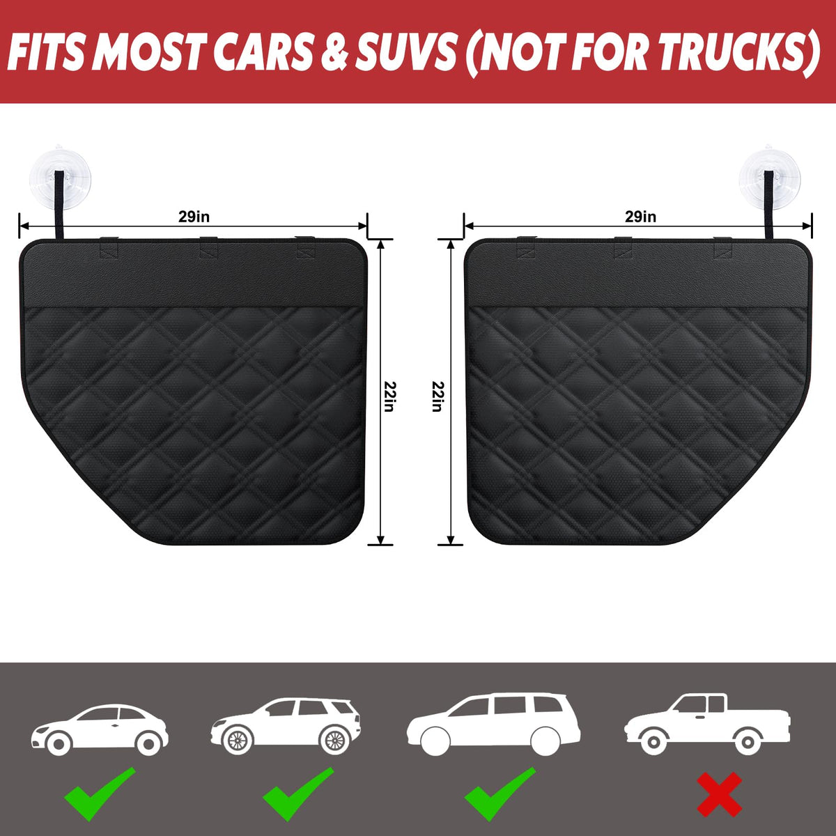 Dog Car Door Protector for Small SUVs with Small Windows (L [Fit Small SUV with Small window])